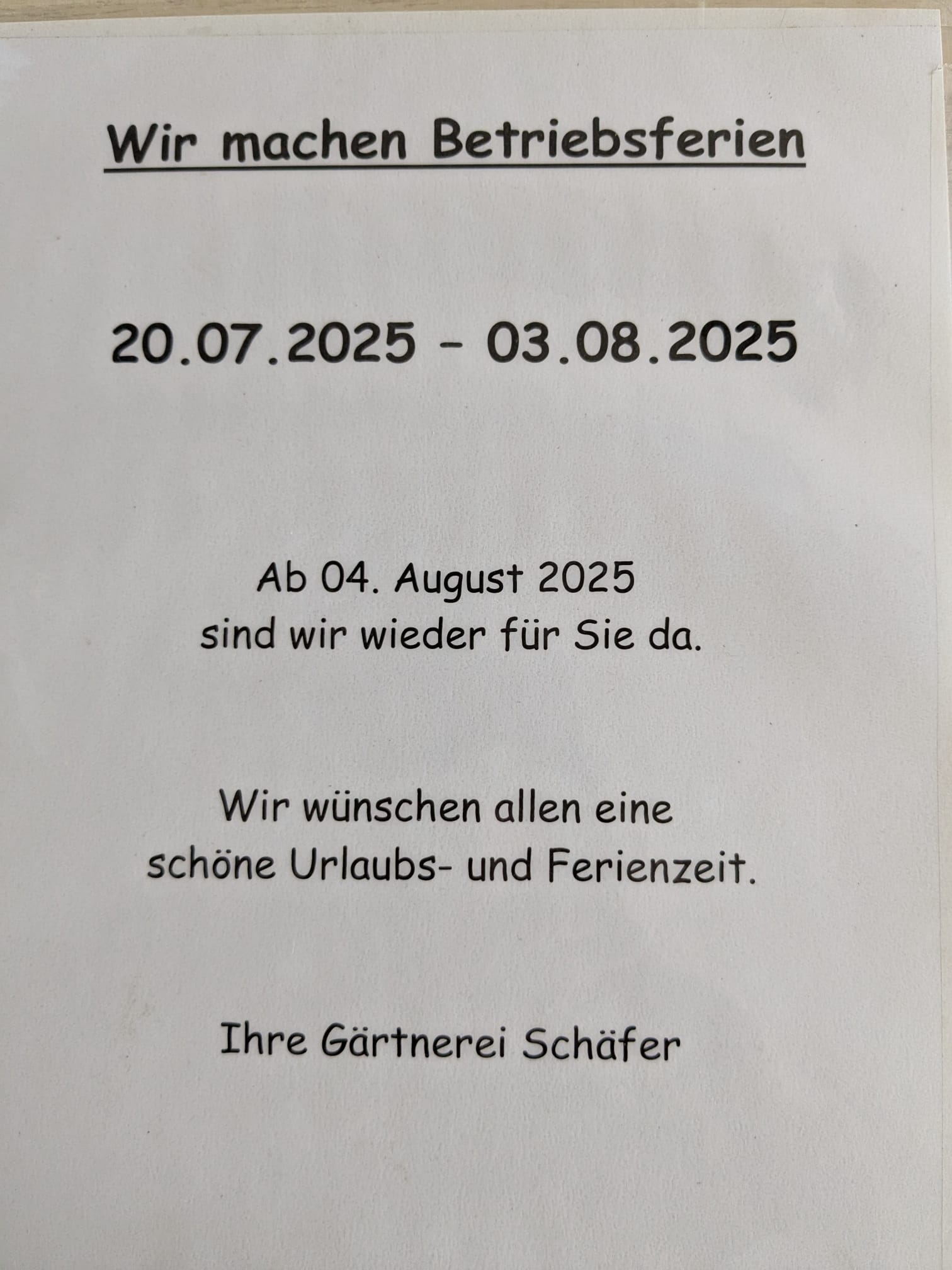 GBetriebsferien